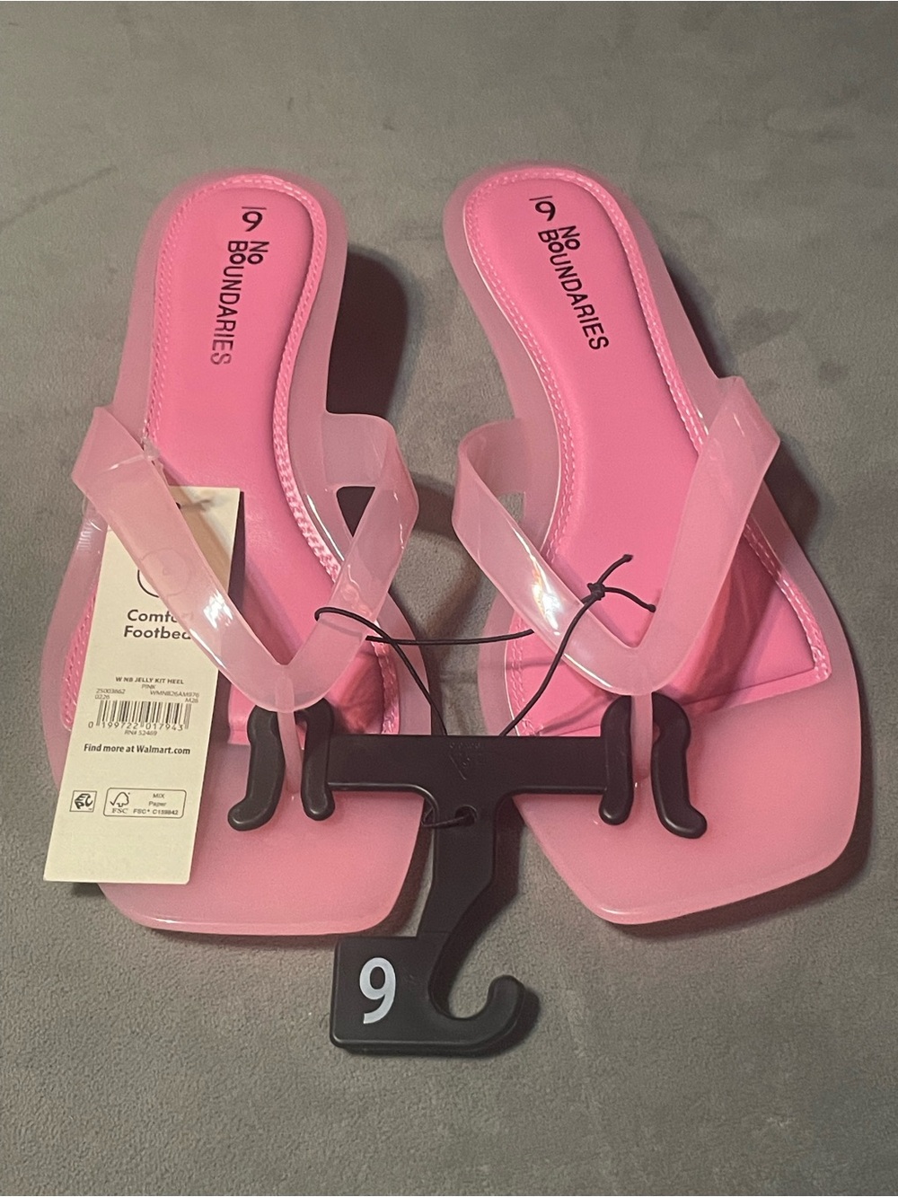 No Boundaries Pink Jelly Kitten Heel Flip Flop Sandals Women’s Size 6 NWT - Picture 7 of 12